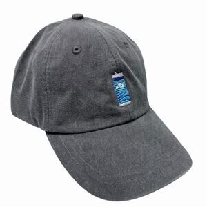 Adams Threes Brewing Black Cotton Baseball Cap Leather Strap Dad Hat